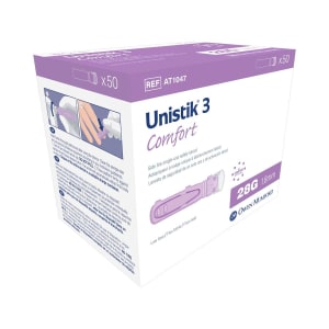 Owen Mumford UnistikÂ® 3 Comfort Safety Lancet, 28 Gauge